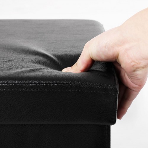 Puf med opbevaring foldbar 38 × 38 × 38 cm, sort