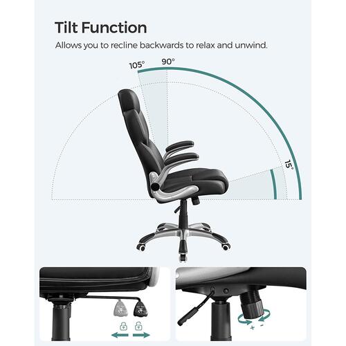 Kontorstol med høj ryg – SONGMICS Office Racing Chair, sort (OBG65BK)