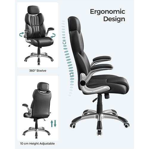 Kontorstol med høj ryg – SONGMICS Office Racing Chair, sort (OBG65BK)