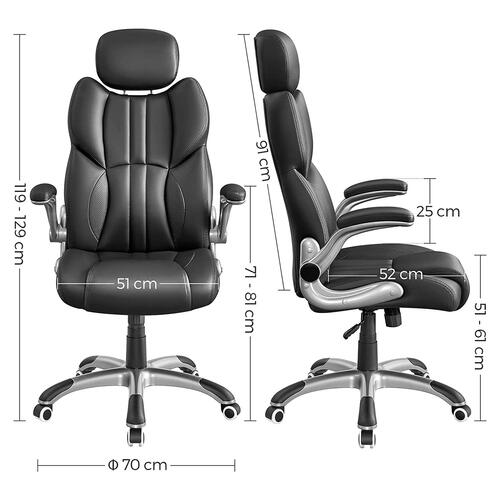 Kontorstol med høj ryg – SONGMICS Office Racing Chair, sort (OBG65BK)