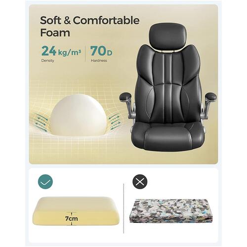 Kontorstol med høj ryg – SONGMICS Office Racing Chair, sort (OBG65BK)