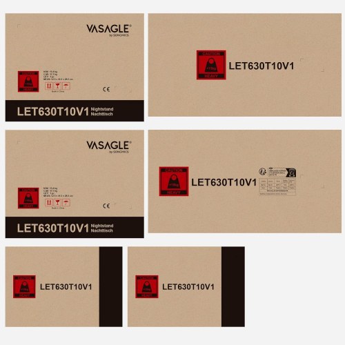 Sengebord med LED-lys – VASAGLE, 3 skuffer, moderne, 35 × 40 × 55 cm, hvid