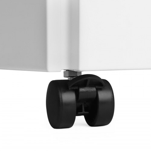 Rullecontainer til kontor med 3 skuffer stål, låsbar, hængemapper, hvid