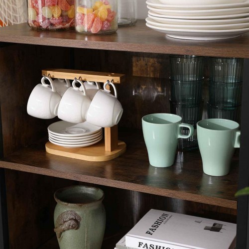 Opbevaringsskab fritstående, industrielt, rustik brun/sort, 60 × 35 × 125 cm