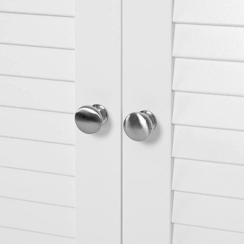 Opbevaringsskab til badeværelse fritstående med dobbelte jalousilåger, hvid 60×30×80 cm