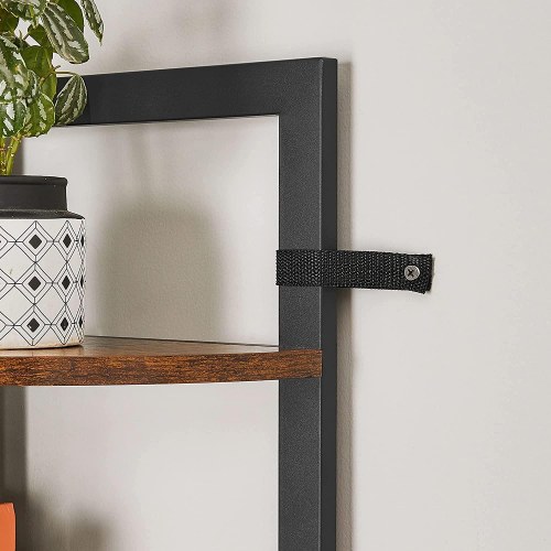 Hjørnereol 5 hylder industriel, 30 × 30 × 150 cm, rustik brun/sort