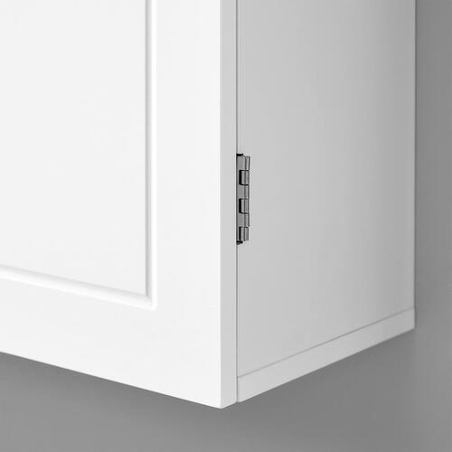 Vægskab – VASAGLE badeværelsesskab med dobbeltlåger, justerbare hylder, 60 × 18 × 60 cm, nordisk mat hvid