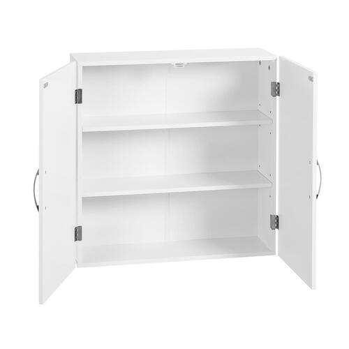 Vægskab – VASAGLE badeværelsesskab med dobbeltlåger, justerbare hylder, 60 × 18 × 60 cm, nordisk mat hvid