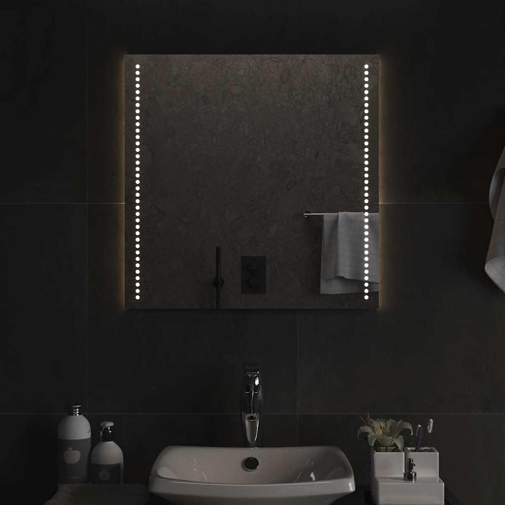 badeværelsesspejl med LED-lys 60x60 cm