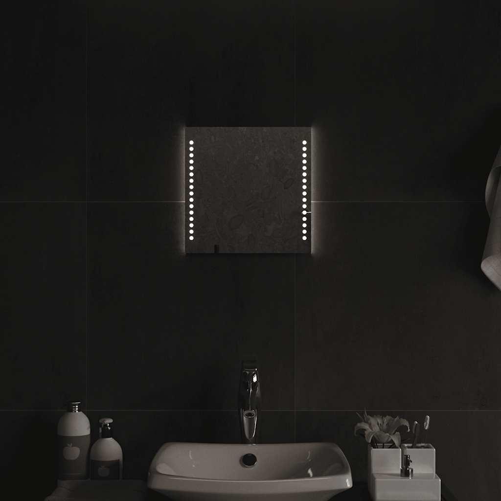 Badeværelsesspejl med LED-lys 30x30 cm billede