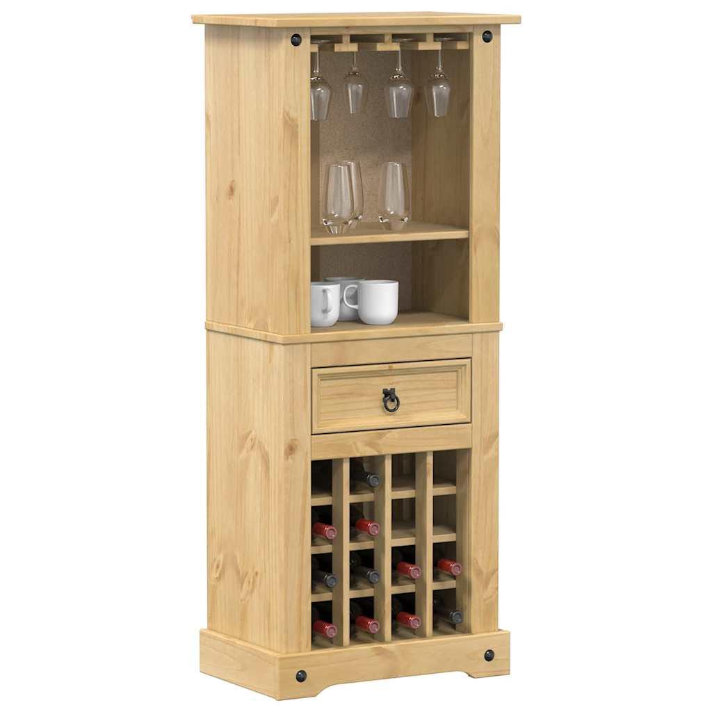 Vinreol Corona 56x35x134,5 cm massivt fyrretræ