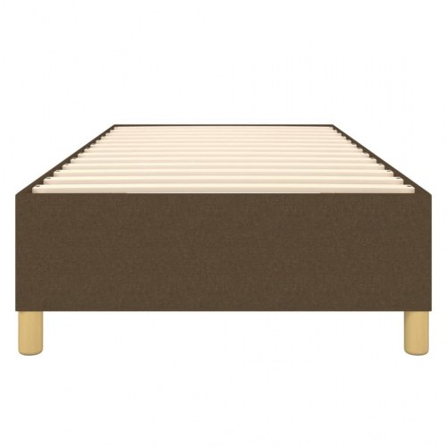 Boxspring sengeramme i stof - mørkebrun 90 × 190 cm
