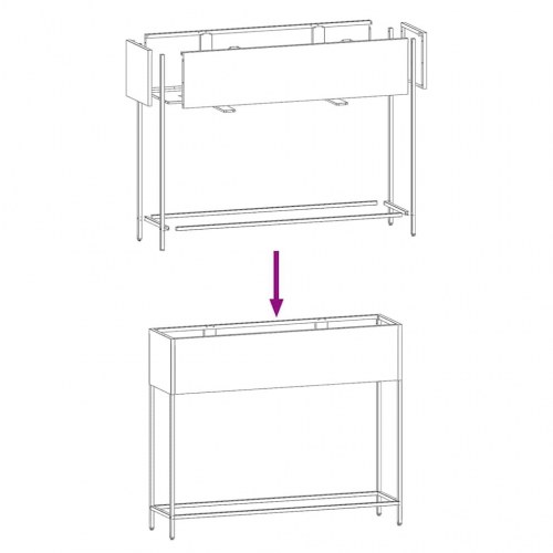 Hævet haveplante Sort 100 x 26 x 82 cm Stål
