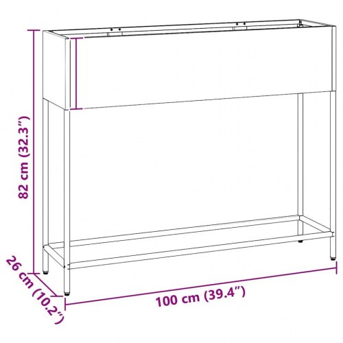 Hævet haveplante Sort 100 x 26 x 82 cm Stål