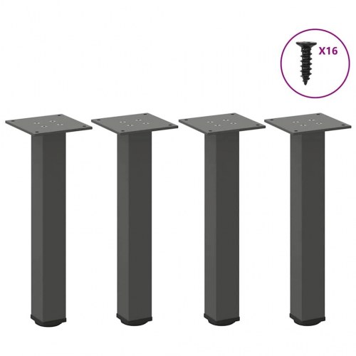 Sofabordsben 4 stk. antracit 42-44 cm stål
