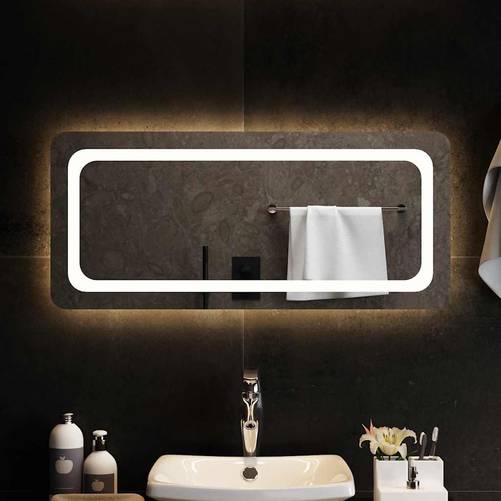 badeværelsesspejl med LED-lys 90x40 cm