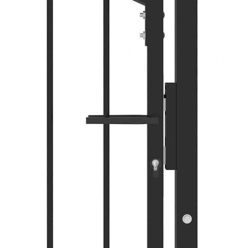 Hegnsportal med pigge Sort 100 x 150 cm Pulverlakeret Stål