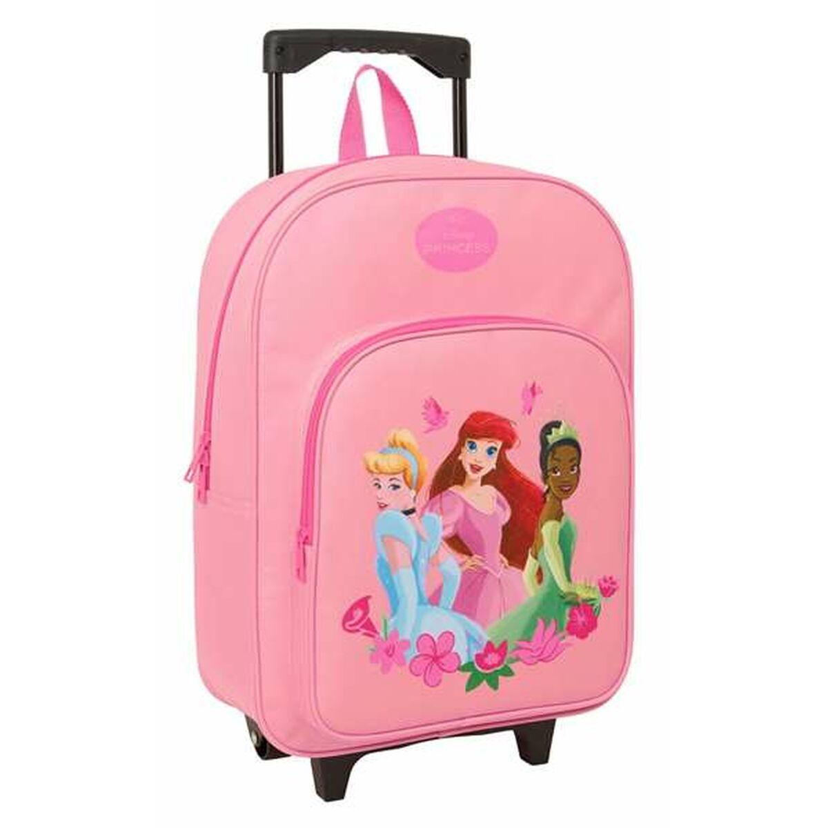 Rygsæk Med Hjul Disney Princess Pink 32 × 42 × 14 Cm