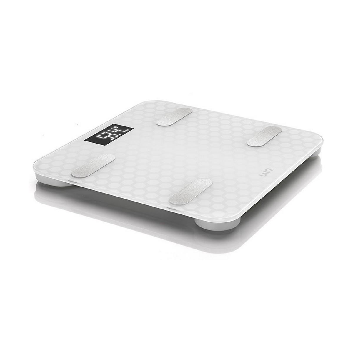 LAICA PS7011 digital badevægt i hvidt glas - 180 kg, Bluetooth