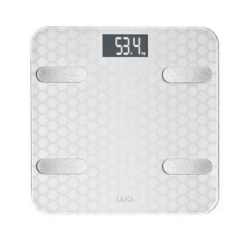 LAICA PS7011 digital badevægt i hvidt glas - 180 kg, Bluetooth