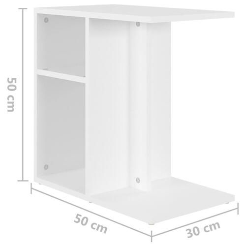 Sidebord 50x30x50 cm konstrueret træ hvid