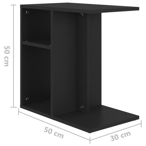 Sidebord 50x30x50 cm konstrueret træ sort