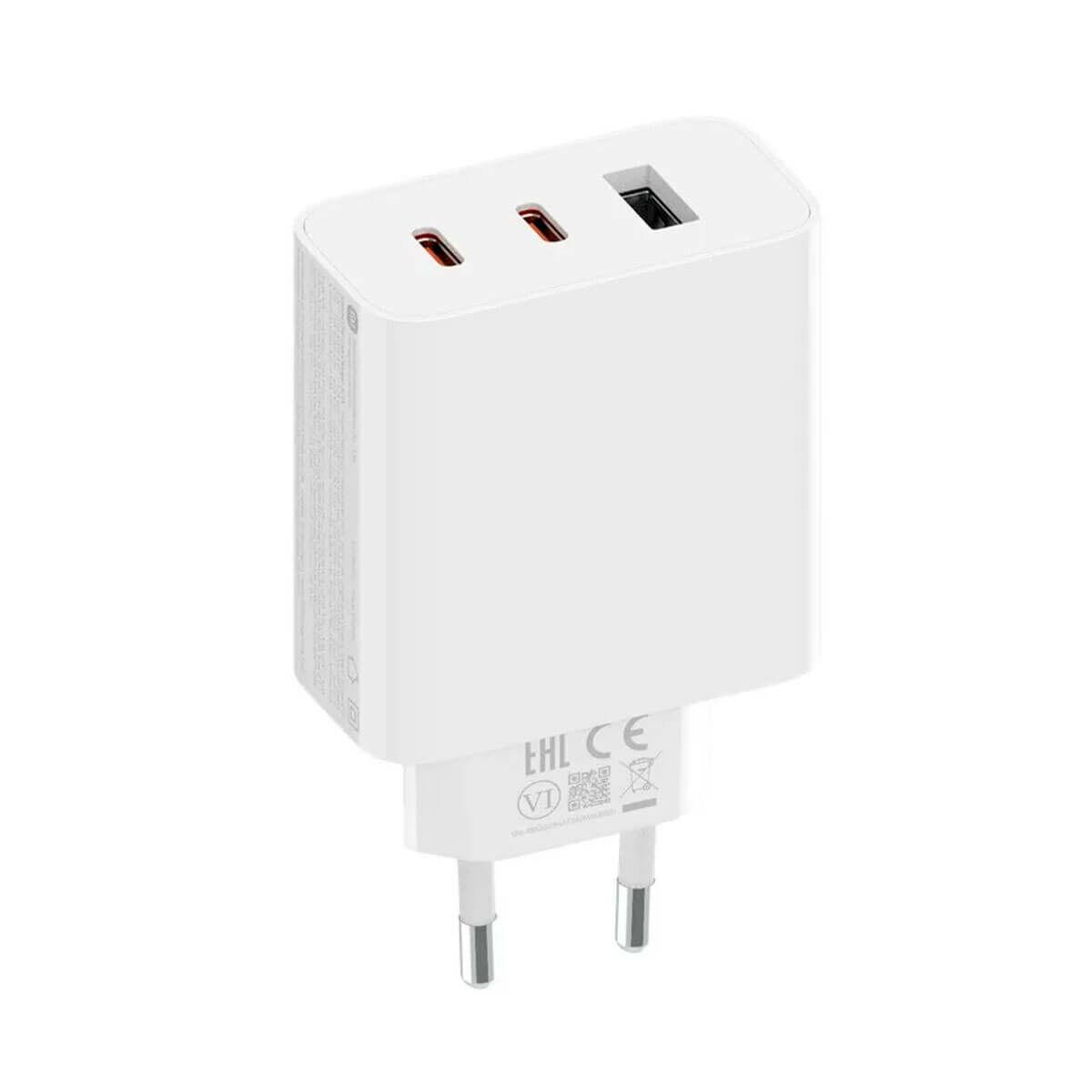 Xiaomi A07ZMEU vægoplader 67 W - hvid, 2x USB‑C + USB-A