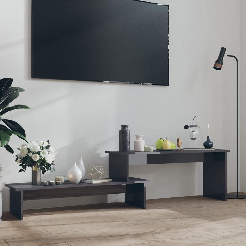 Tv-bord 180x30x43 cm konstrueret træ grå højglans