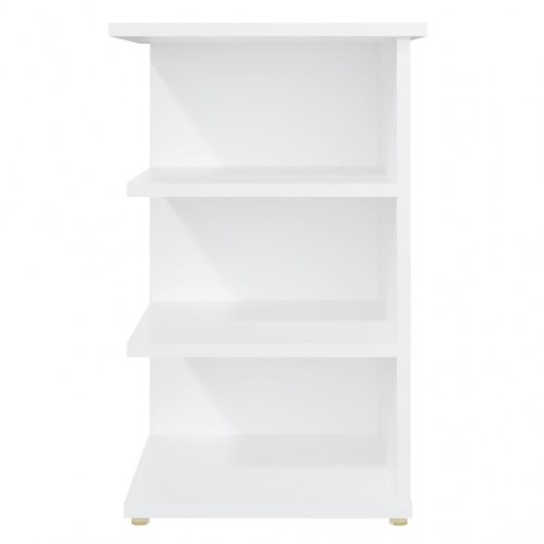 Sideskab/sidebord med 3 hylder - konstrueret træ, hvid, 35×35×55 cm