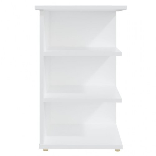 Sideskab/sidebord med 3 hylder - konstrueret træ, hvid, 35×35×55 cm