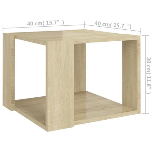 Sofabord 40x40x30 cm konstrueret træ sonoma-eg