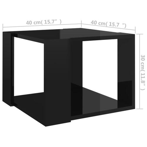 Sofabord 40x40x30 cm spånplade sort højglans