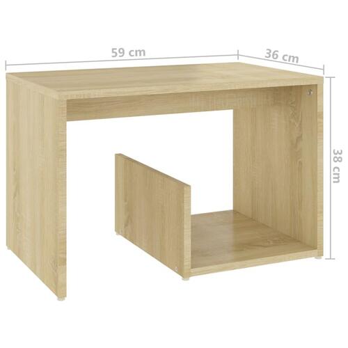Sidebord 59x36x38 cm konstrueret træ sonoma-eg