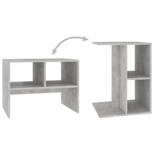 Sidebord 60x40x45 cm spånplade betongrå