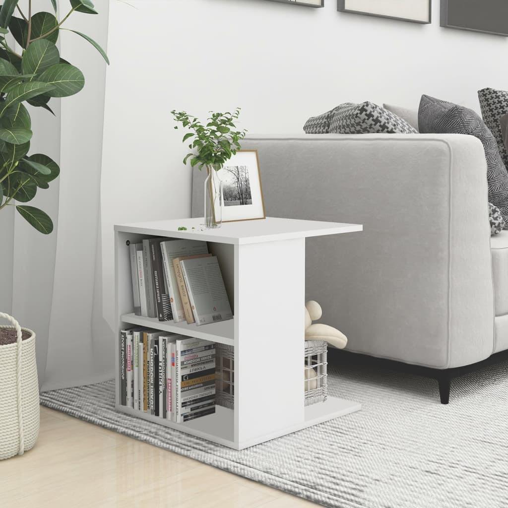 Sidebord 45x45x48 Cm Konstrueret Træ Hvid
