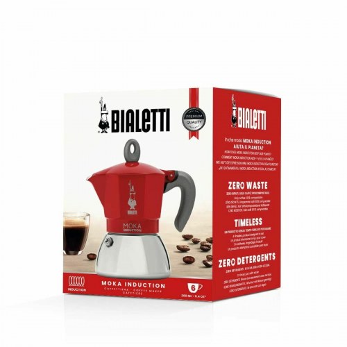Espressokande Bialetti Moka Induction 6 kopper - rød