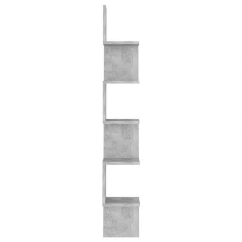 Væghængt hjørnehylde 20×20×127,5 cm - konstrueret træ, betongrå