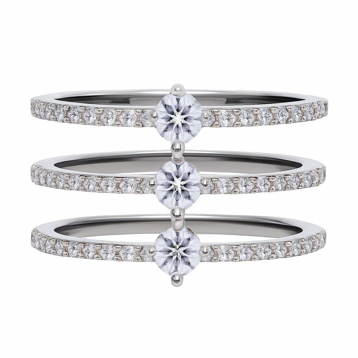 Ring til kvinder Diamonfire i sterling sølv, grå - str. 16,5