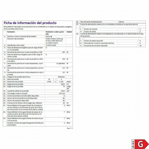 Smart TV Samsung 75" TU75DU7105 - 4K Ultra HD LED med HDR10+