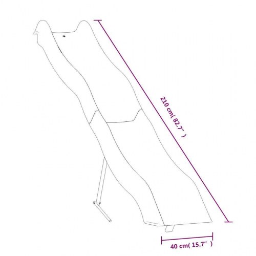 Rutsjebane 210x40 cm polypropylen blå