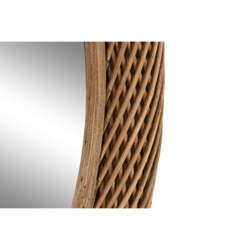 Vægspejl - rund bambus, lys brun 72 cm