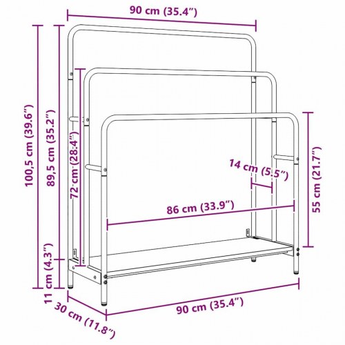 Tøjstativ Gammelt træ 90 x 30 x 100.5 cm Konstrueret træ