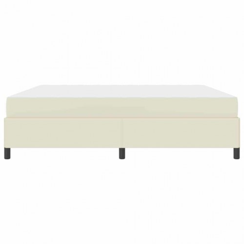 Sengestel med madras - creme stof 200 x 200 cm