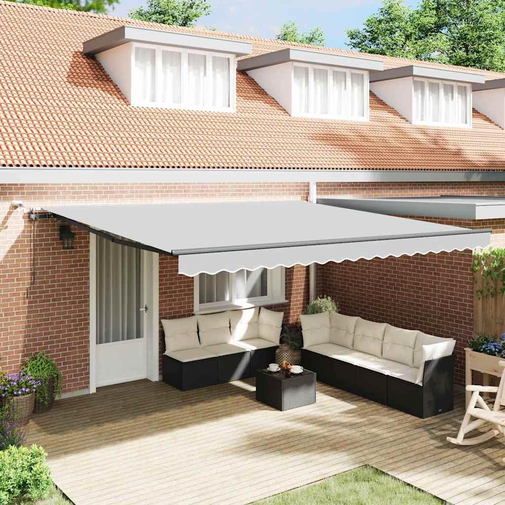 Markise med Antracit 5 × 3,5 m Metal