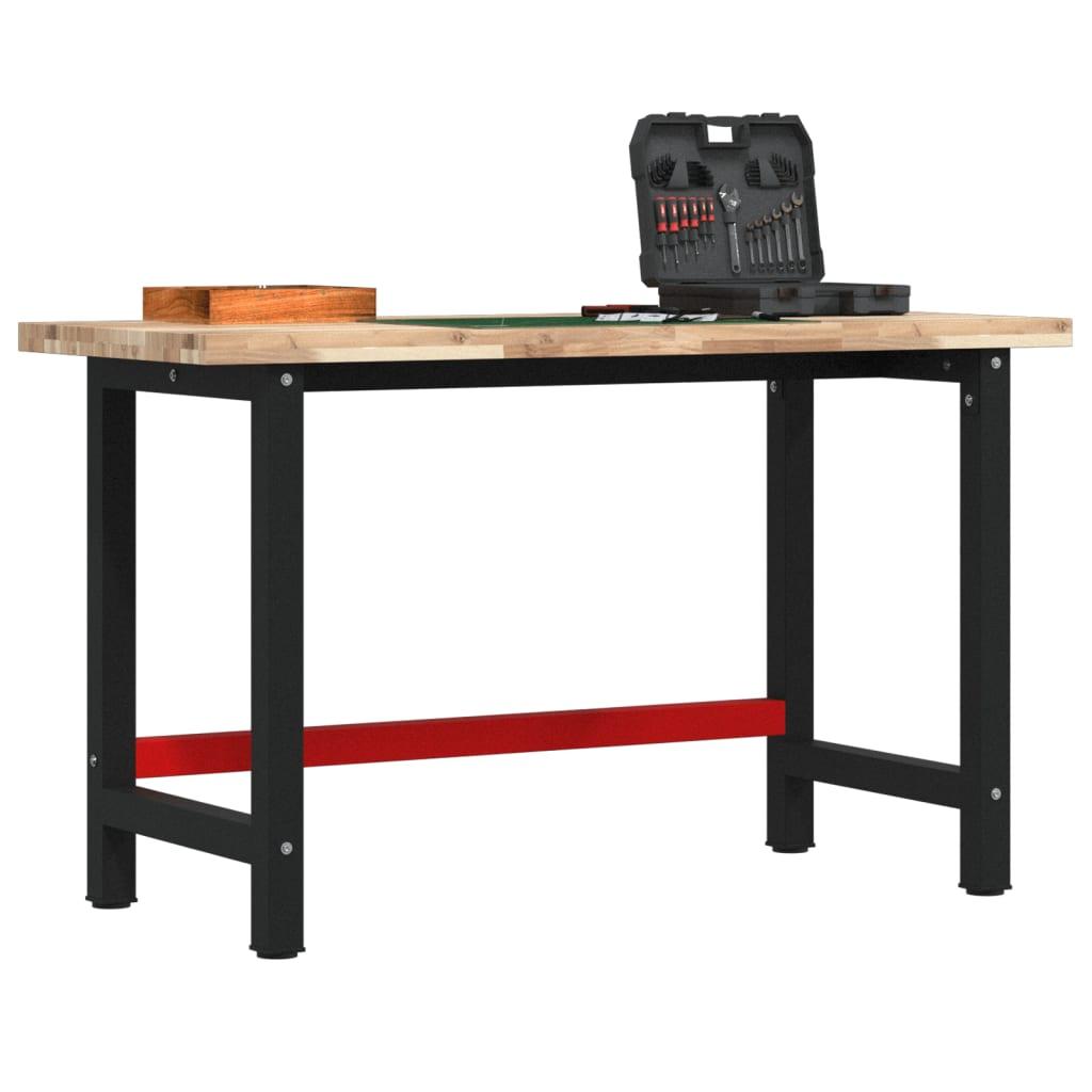 Arbejdsbænk 140×60×83 cm - massivt akacietræ, rektangulær