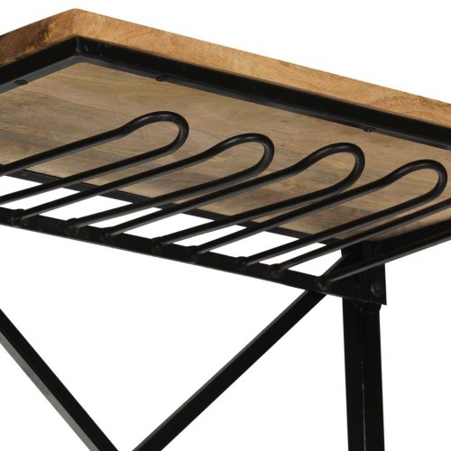 Vinskab i traktordesign - ru mangotræ, gul, 49 × 31 × 172 cm