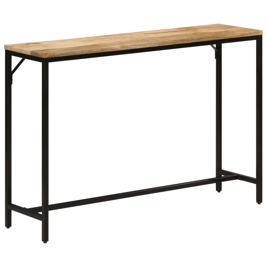 Konsolbord 110x30x75 cm massivt ru mangotræ og jern