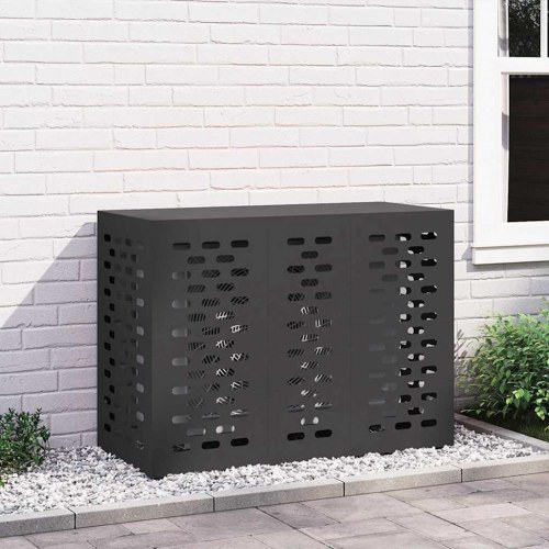 Aircondition-cover i stål - sort 110 × 50 × 80 cm