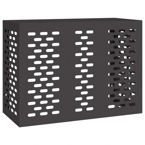 Aircondition-cover i stål - sort 110 × 50 × 80 cm