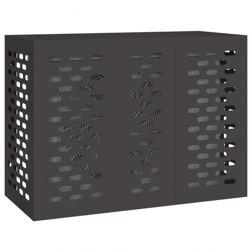 Aircondition-cover i stål - sort 110 × 50 × 80 cm